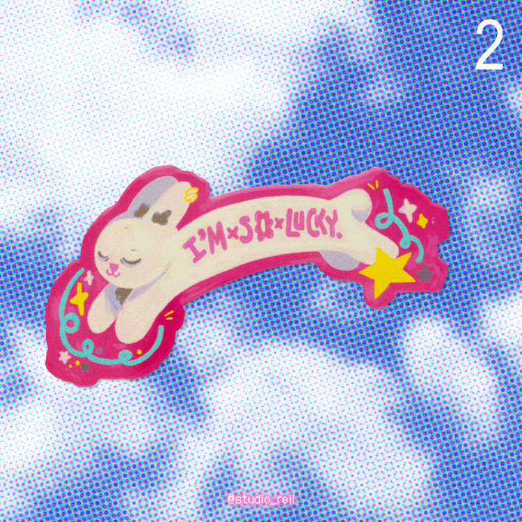 'im so lucky' tekli sticker