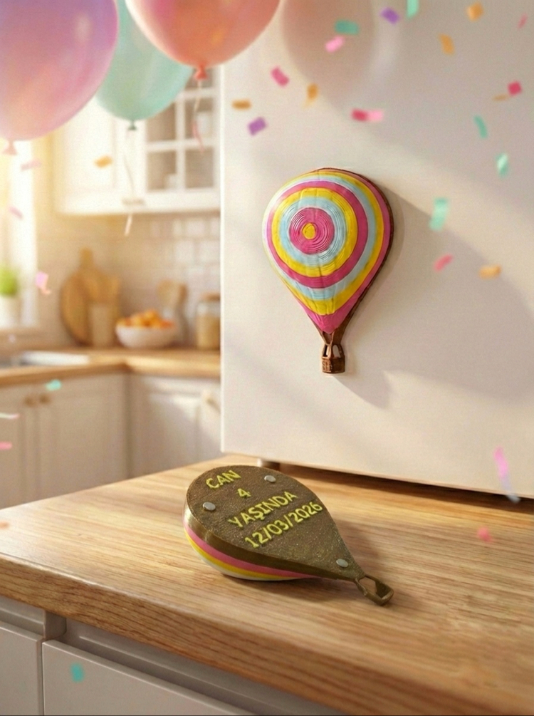 15'li Set Kişiye Özel Sıcak Hava Balonu Magnet | Doğum Günü ve Parti Hediyeliği