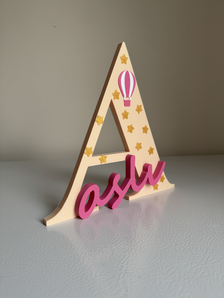 Kişiye Özel 3D İsimli Harf Masa Süsü - Baby Shower & Doğum Günü Konsepti - Balon Temalı