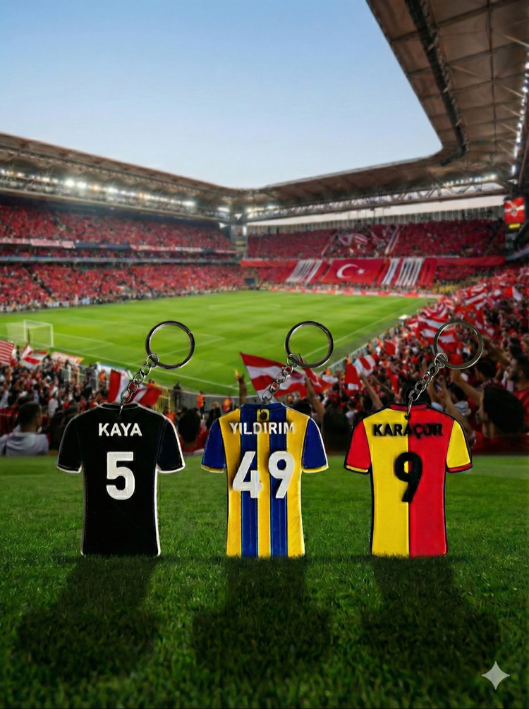 Kişiye Özel İsimli ve Numaralı Forma Anahtarlık - 3D Tasarım