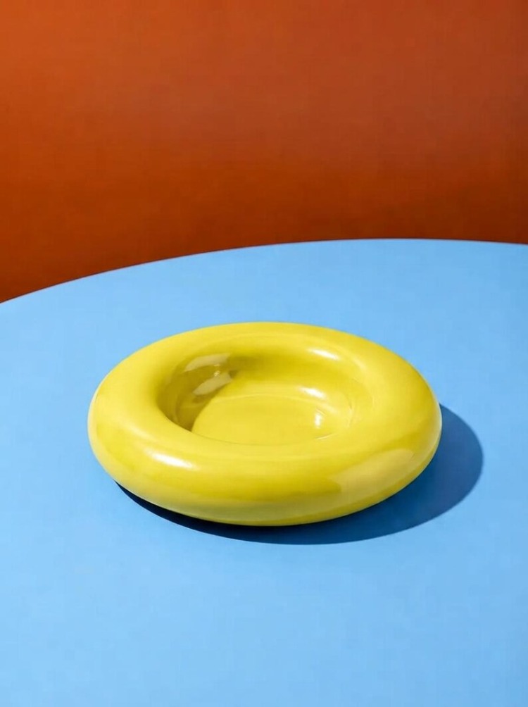 Doughnut Dekoratif Takı Tabağı Sarı
