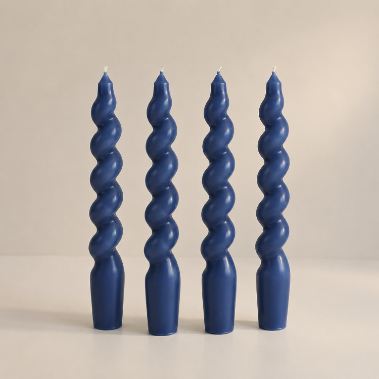 4lü Twister Burgu Mum Set - Lacivert