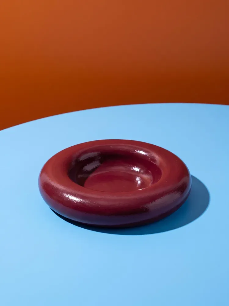 Doughnut Dekoratif Takı Tabağı Bordo