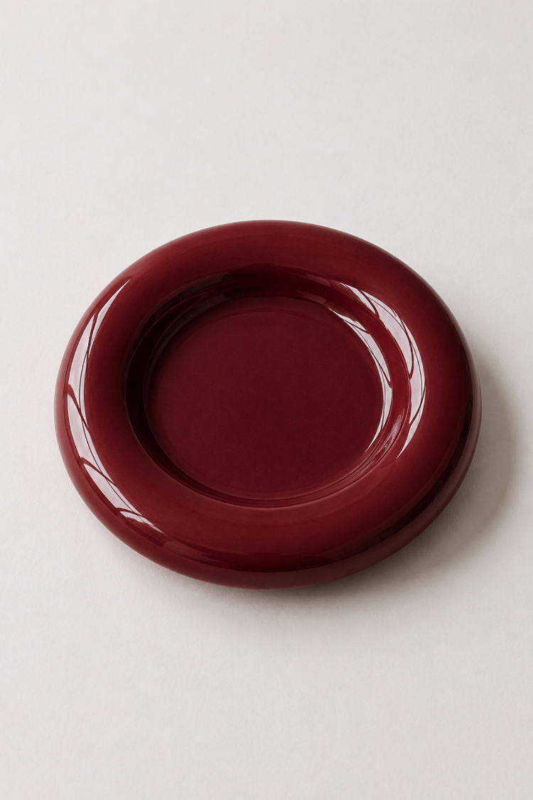 Doughnut Dekoratif Takı Tabağı Bordo