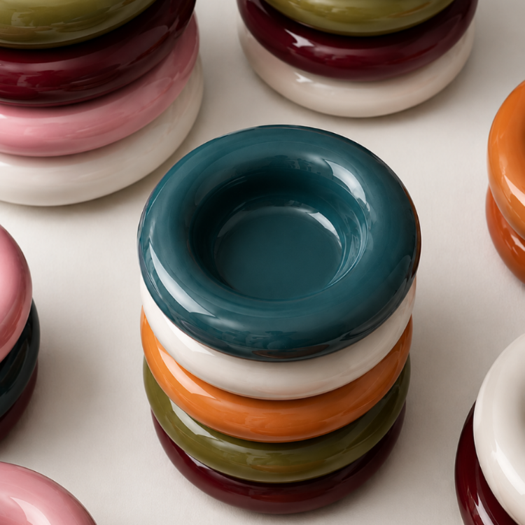 Doughnut Dekoratif Takı Tabağı Sarı