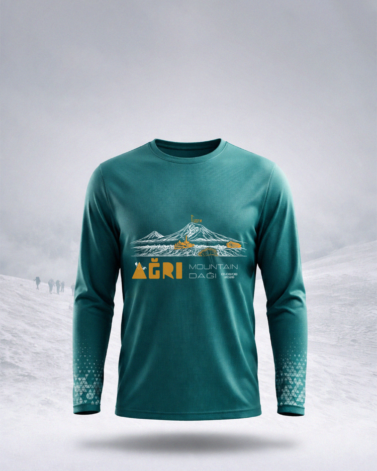 Ağrı Dağı Zirve Özel Tasarım Uzun Kollu T-Shirt