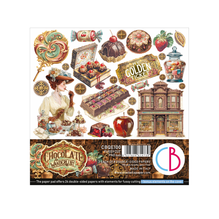 Chocolate Wanderlust – Fussy Cut Paper Pad 6×6"