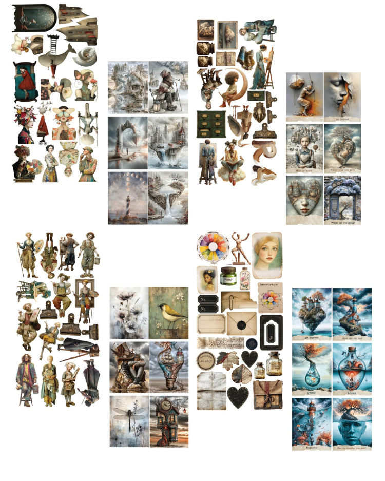 Junk Journal Seti – 30,5 × 15 cm, Art 2