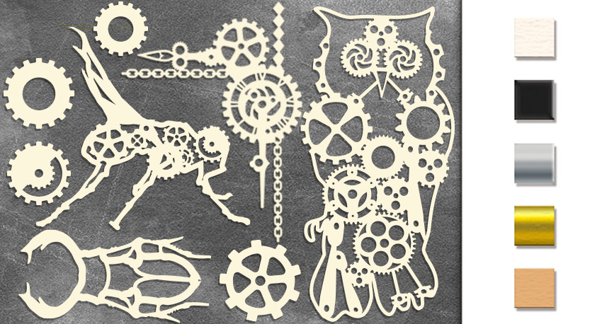 Grunge & Mechanics Chipboard Seti 10x15 cm – #483