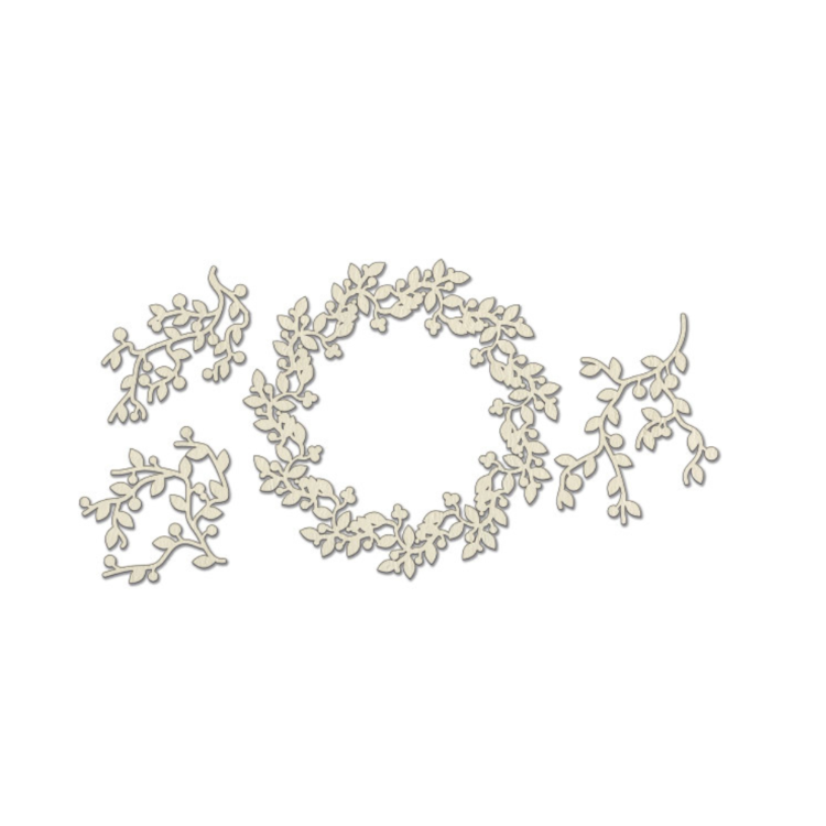 Çelenk ve Dallar Chipboard Seti 10x15 cm – #084