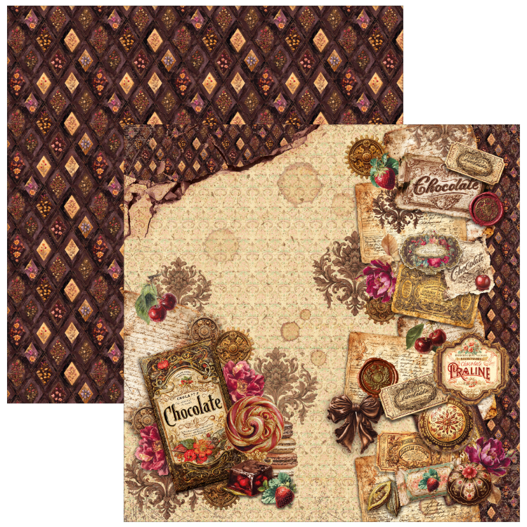 Scrapbooking Kağıdı Chocolate Wanderlust