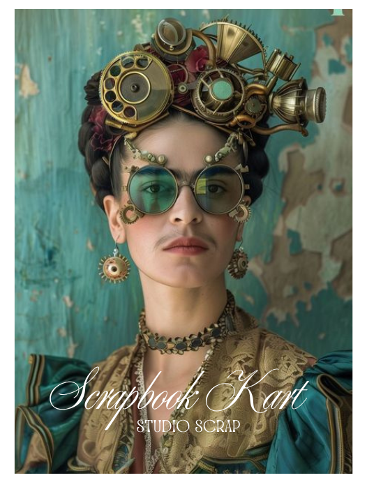"Steampunk" Scrapbooking Kartı #S03