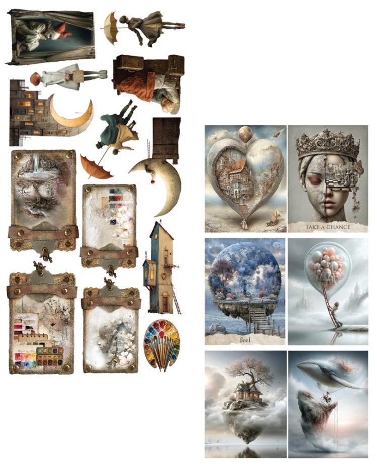 Junk Journal Seti – 30,5 × 15 cm, Art 2