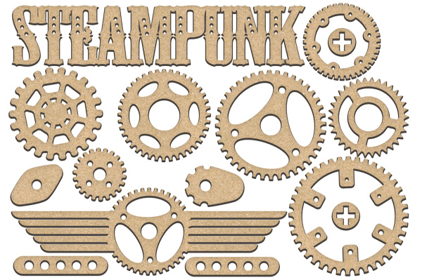 Steampunk Dekoratif Figür Seti – Shadow Box, Organizer ve Sanat Objeleri için