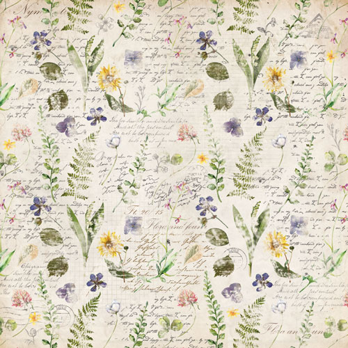 Scrapbooking kağıdı Seti Summer Botanical Story / "Fabrika Dekoru"