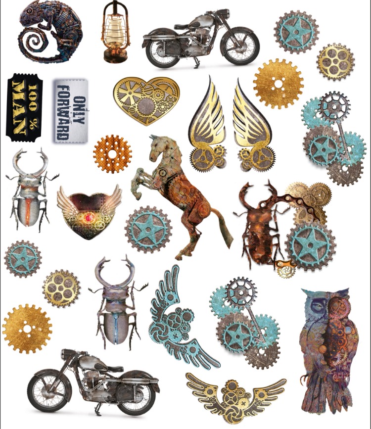 Sticker seti Grunge&Mechanics