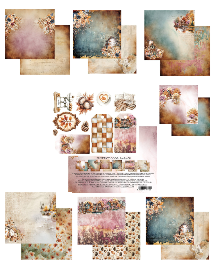 Beautiful Autumn Scrapbooking Kağıdı Seti