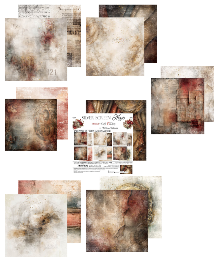 Scrapbooking Kağıt Seti Silver Screen Magic