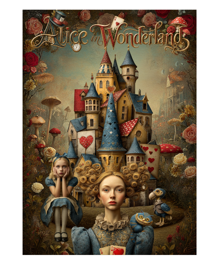 Alice in Wonderland – Art Journal & Collage Paper Set, A4, 