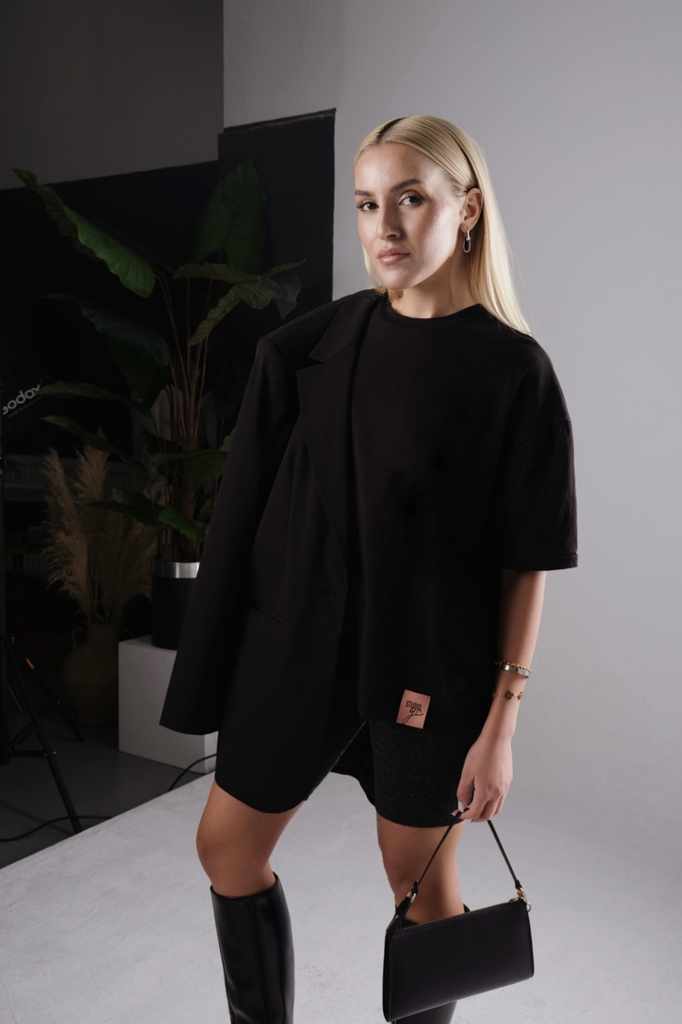 Zubenal Siyah Oversize Basic T-shirt (L/XL Beden)