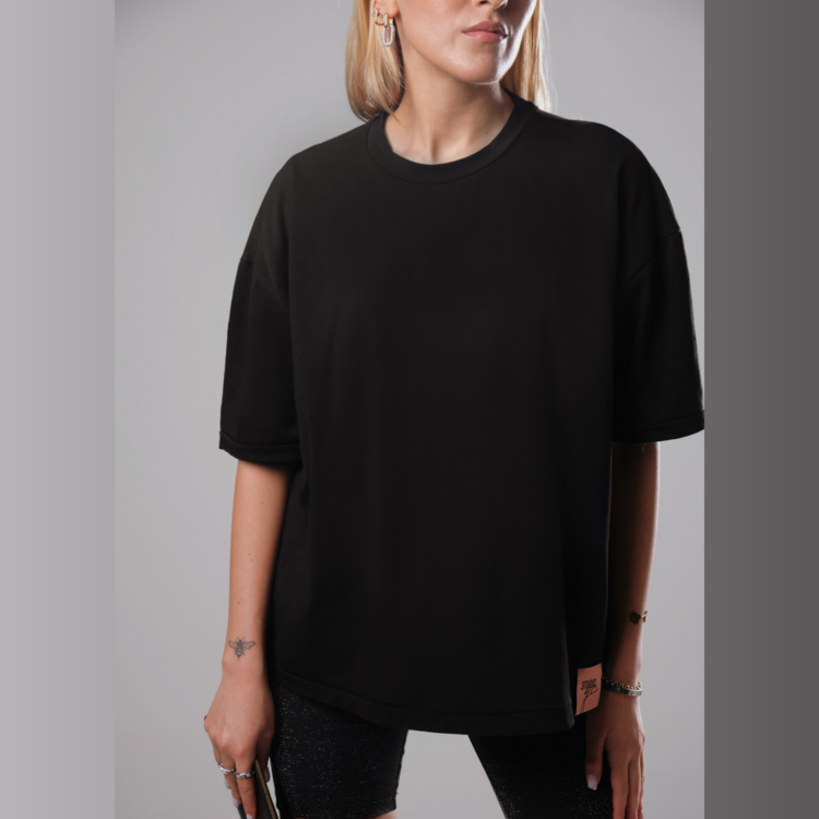 Zubenal Siyah Oversize Basic T-shirt (L/XL Beden)