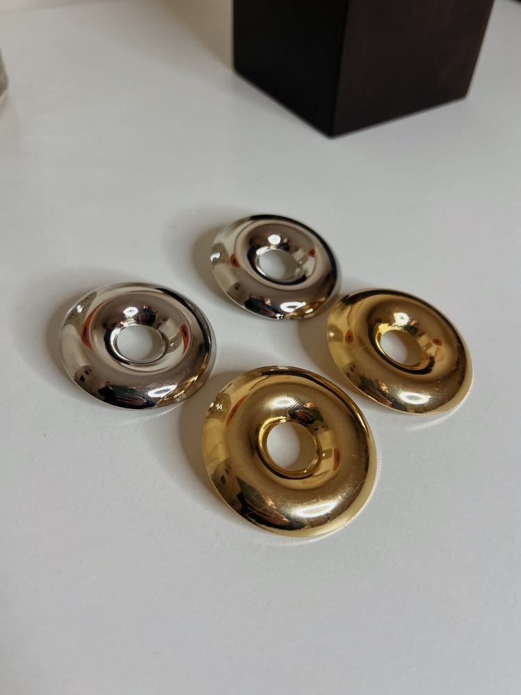 Hoop Büyük Donut Şeklinde Yuvarlak Küpe Silver ve Gold