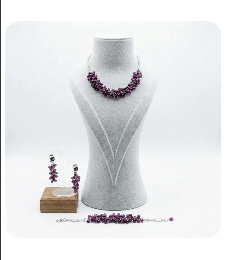 Noctura/Violet – Handmade Murano Glass Jewelry Set