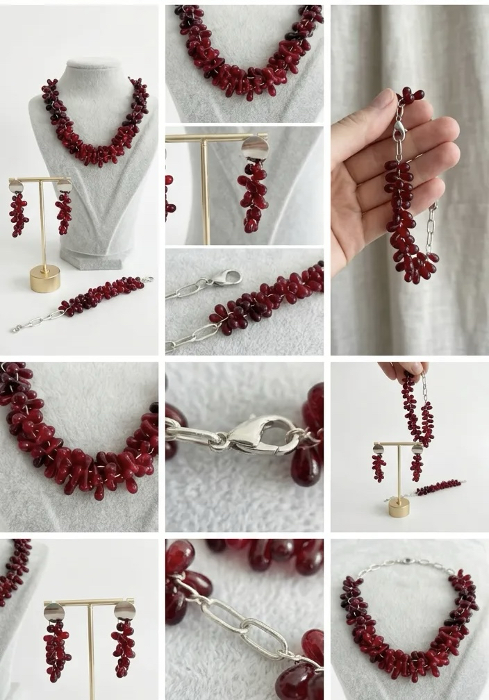 Noctura /Ember – Handmade Murano Glass Jewelry Set