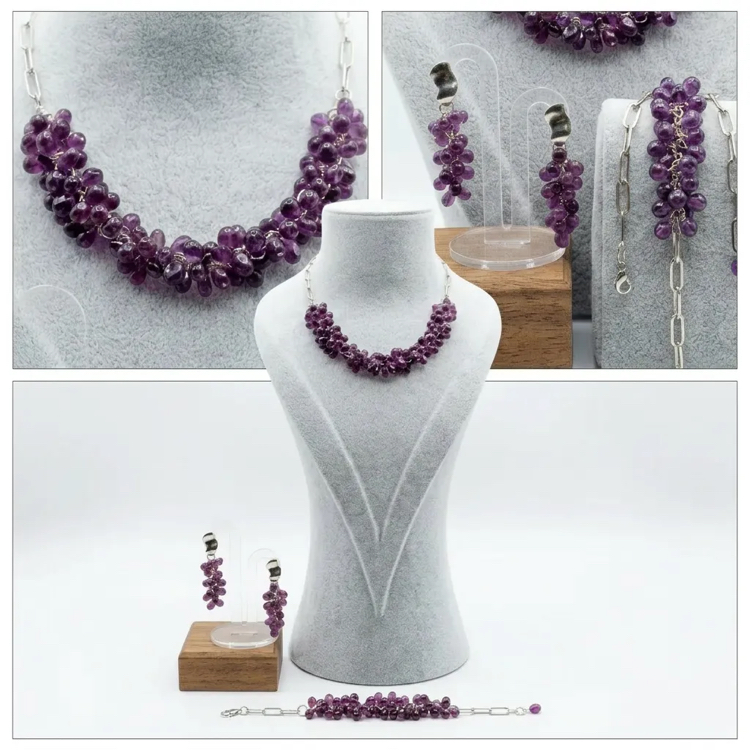 Noctura/Violet – Handmade Murano Glass Jewelry Set