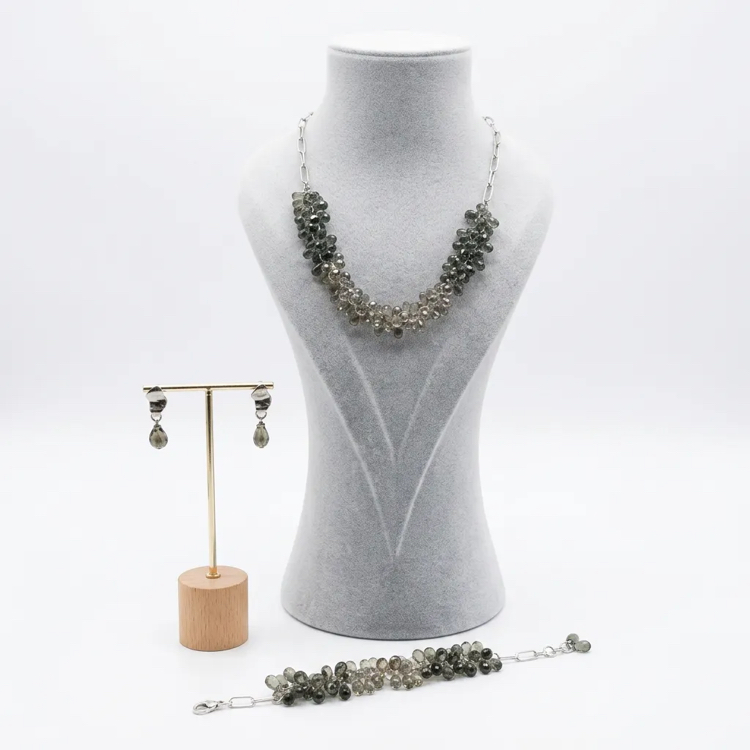 Noctura/Smoke – Handmade Murano Glass Jewelry Set