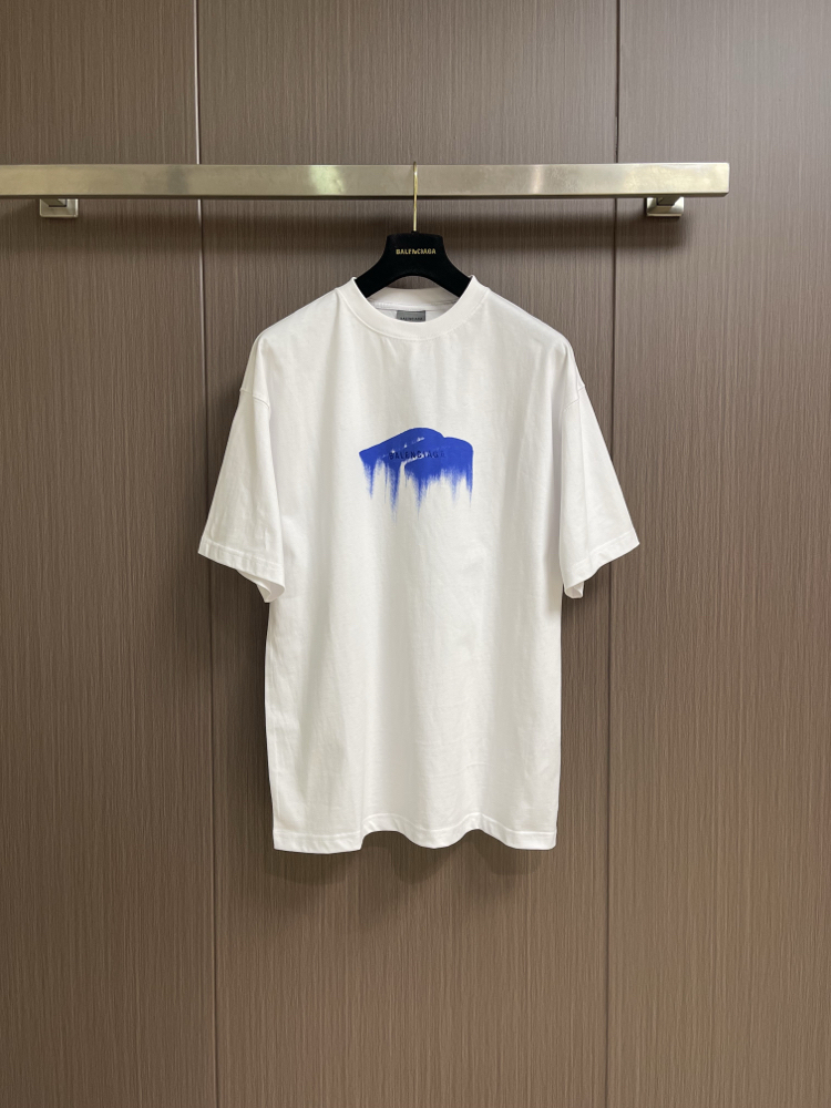 Balenciaga Splatter Embroidery Short-Sleeve T-Shirt