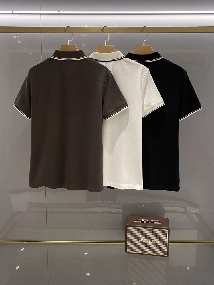 Moncler Classic Light Business Elite Casual Three-Button Lapel Short-Sleeve T-Shirt