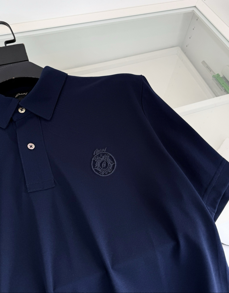 Brioni two-button collared short-sleeved polo shirt
