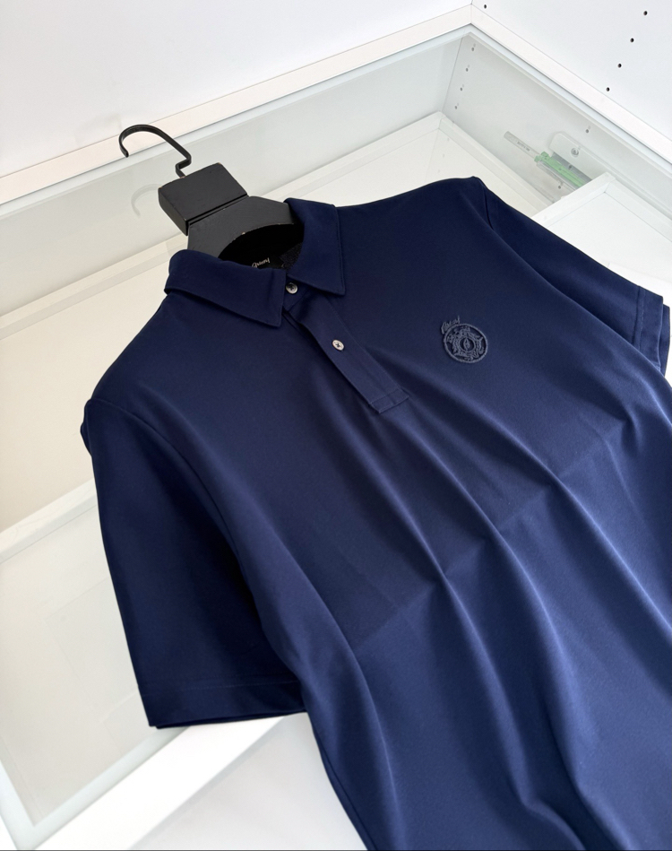 Brioni two-button collared short-sleeved polo shirt