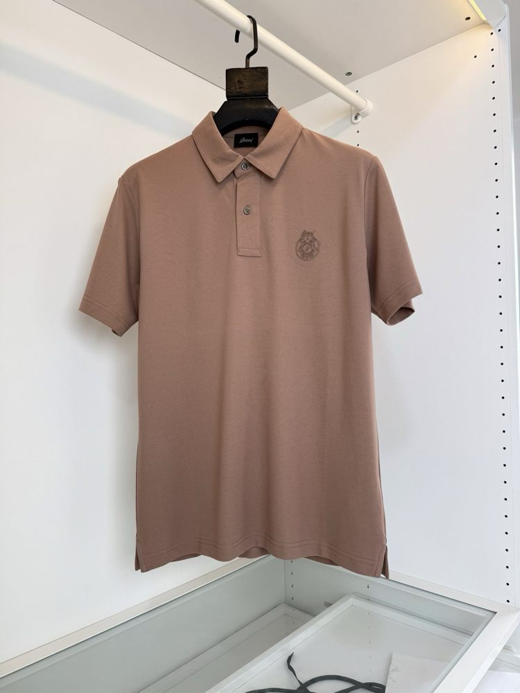 Brioni two-button collared short-sleeved polo shirt