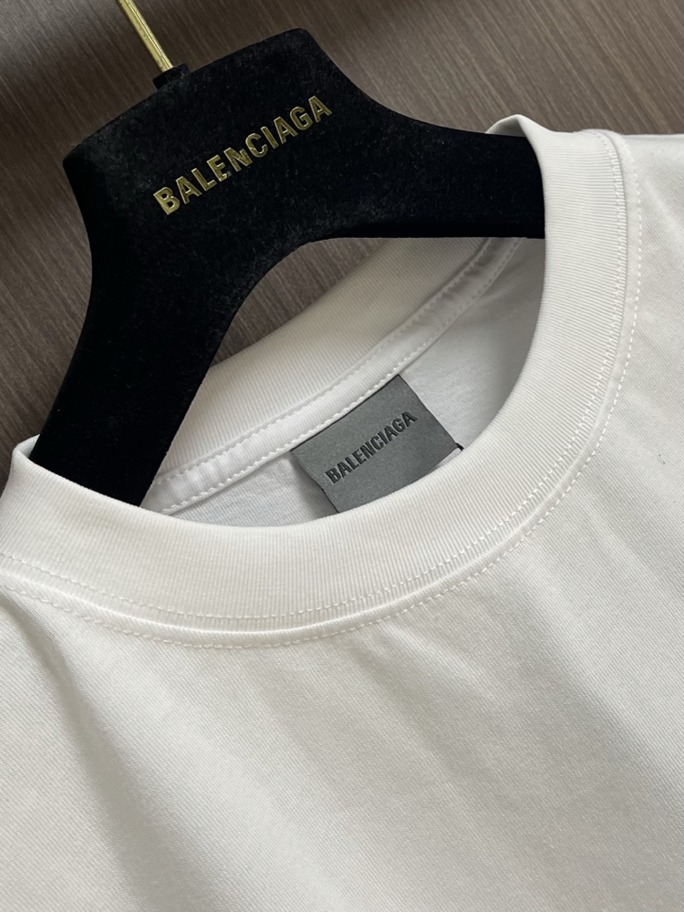 Balenciaga Splatter Embroidery Short-Sleeve T-Shirt