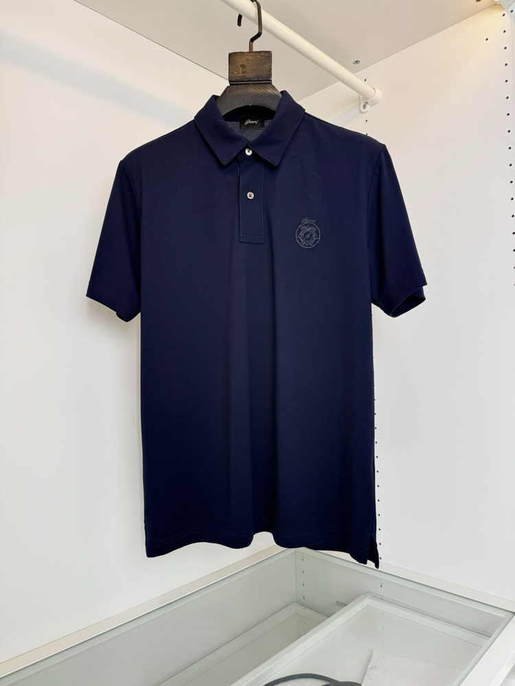 Brioni two-button collared short-sleeved polo shirt