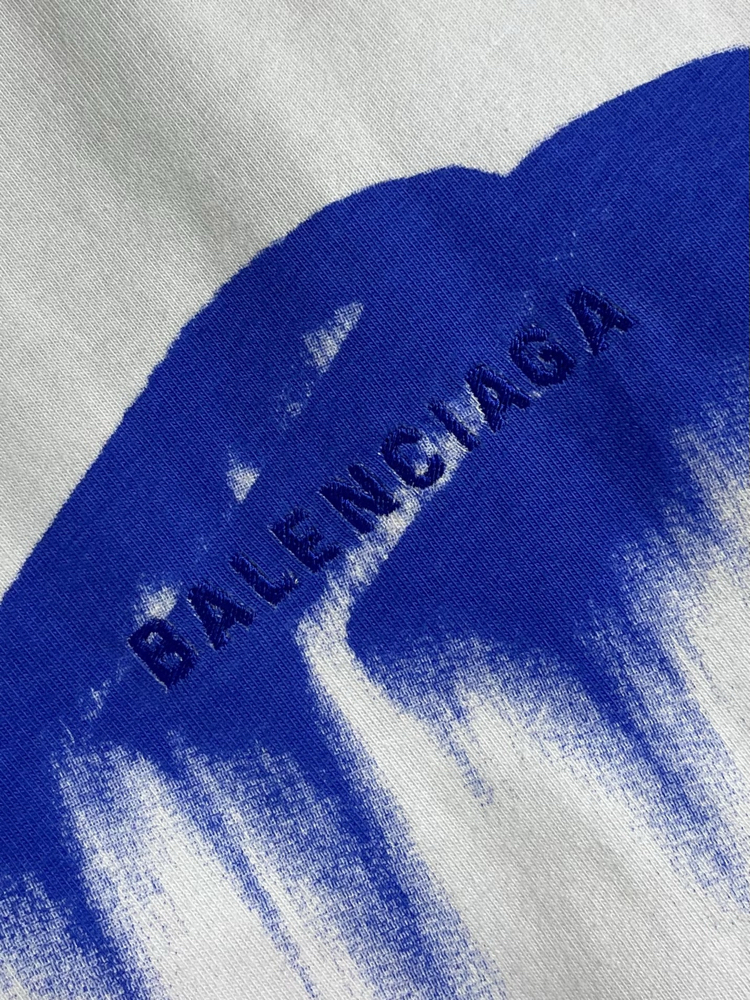 Balenciaga Splatter Embroidery Short-Sleeve T-Shirt