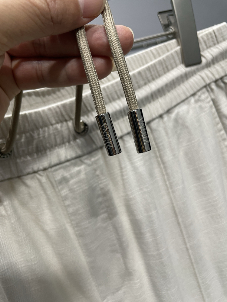Zegna Cotton Linen Drawstring Casual Pants