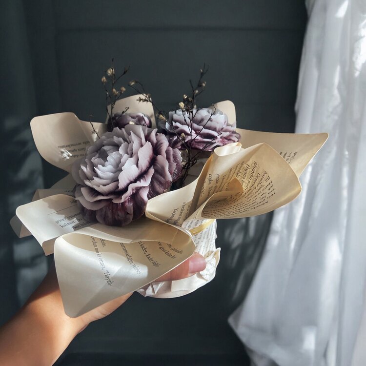 Premium Candle Bouquet Lavander 