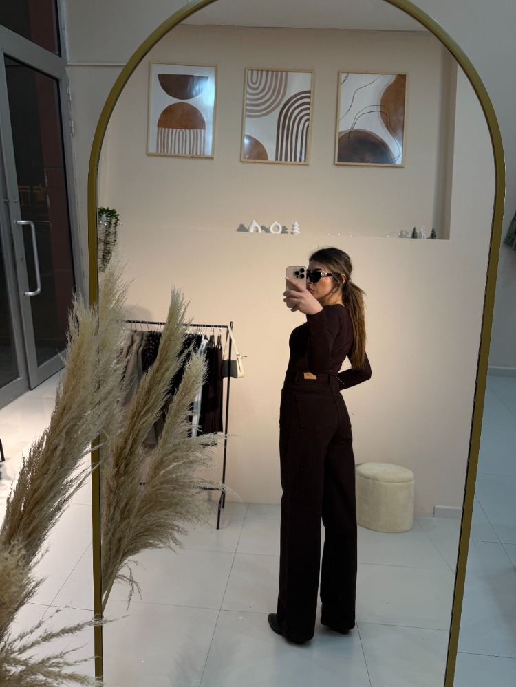 Wide Leg Jean Acı Kahve