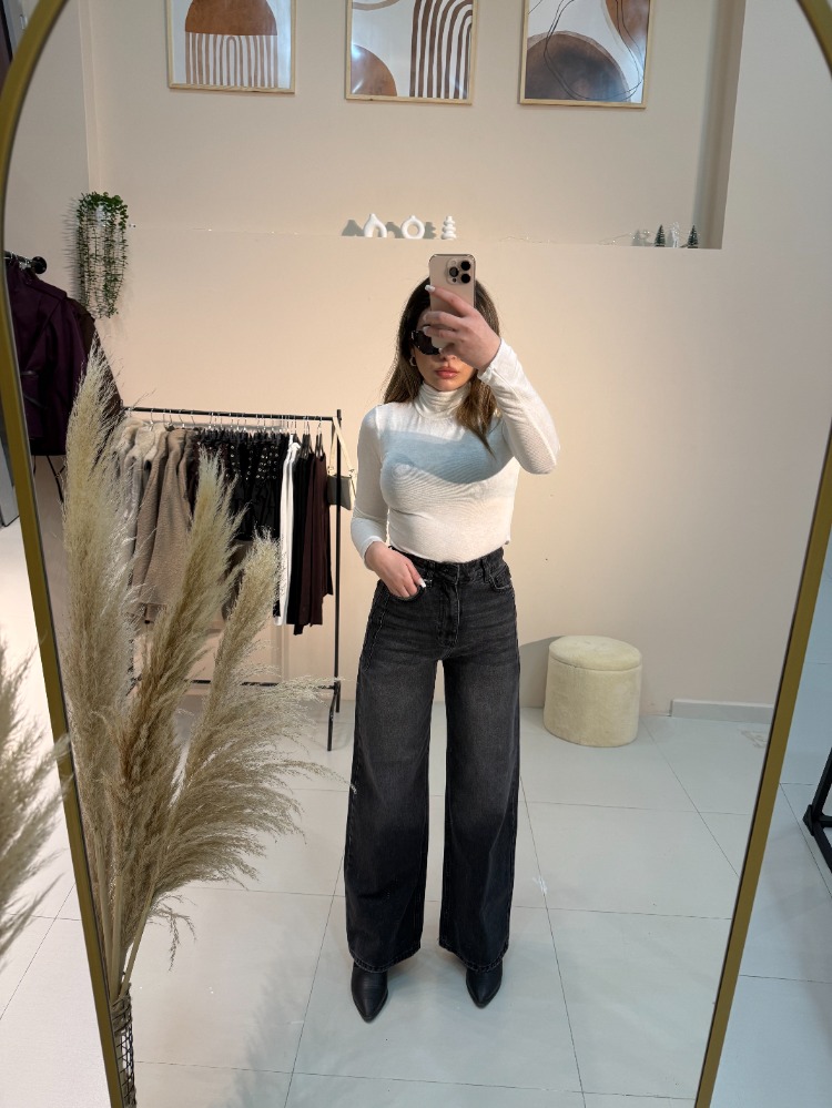 Wide Leg Jean Antrasit