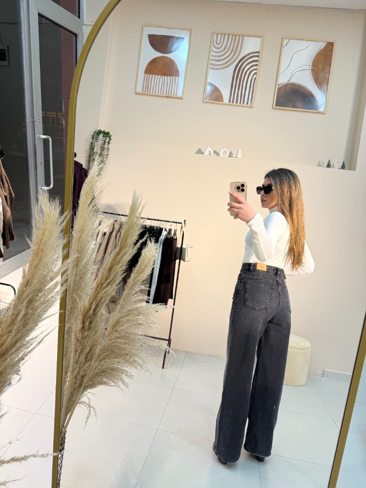 Wide Leg Jean Antrasit