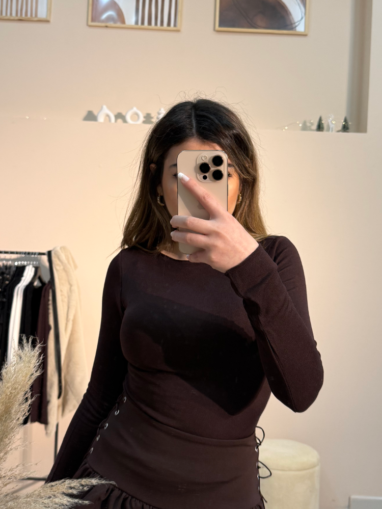 Kaşmir Transparan Bluz Acı Kahve