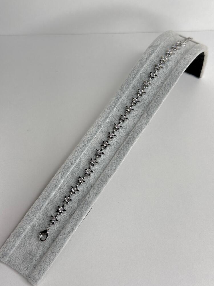 Yıldızlı Taşlı Silver Bileklik