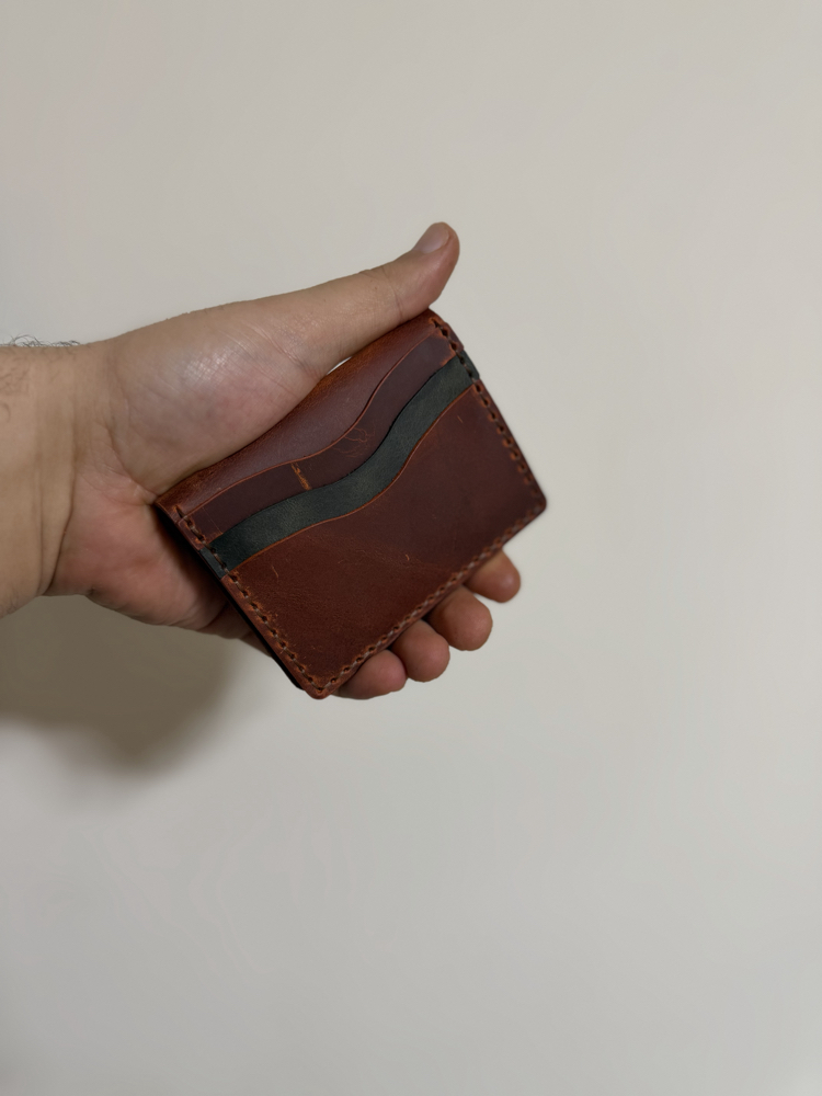 SUENS CRAFT Gerçek deri el işçiliği bol kartlık cüzdan