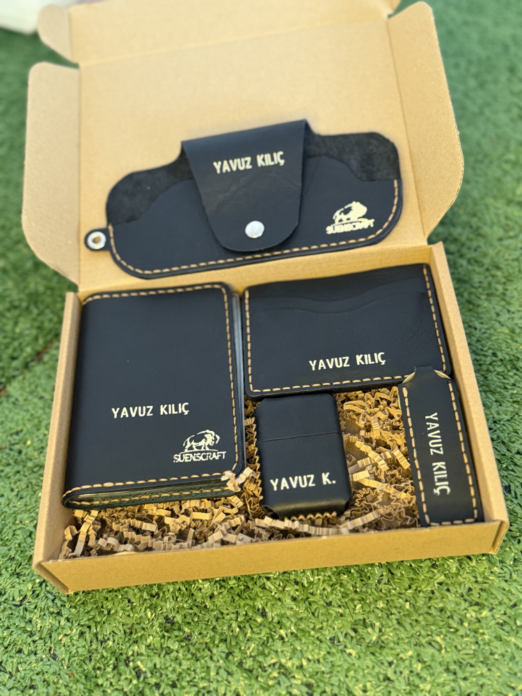 5 Adet Deri Premium Hediyelik Set