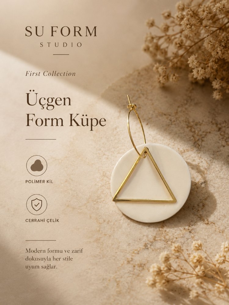 Üçgen Form Küpe