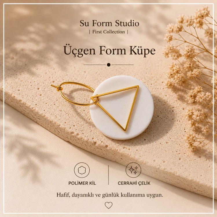 Üçgen Form Küpe
