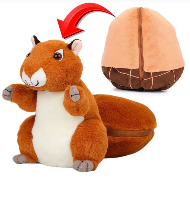Fermuarlı fındık sincap peluş